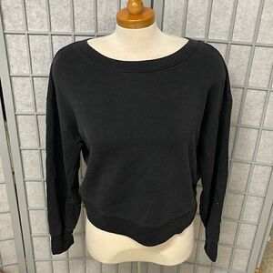 Athleta Open Back Sweatshirt, Black, Extra Small